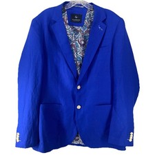 Blazer TailorByrd Collezione Blu Royal Lino 40L Fodera Paisley Estate Sport Co