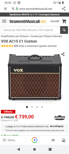 Vox ac15c1 amplificatore - vox,