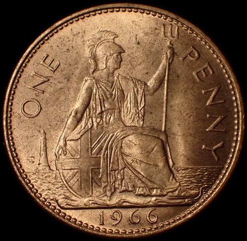 Regno unito one penny 1966 - unito,