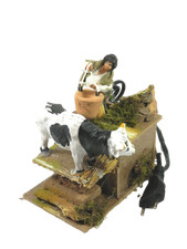 Mungitore con Doppio Movimento Cm 9x14x16h - Pastori Movibili per Presepe