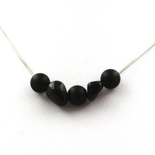 Collana Perle Onice Nero Opaco