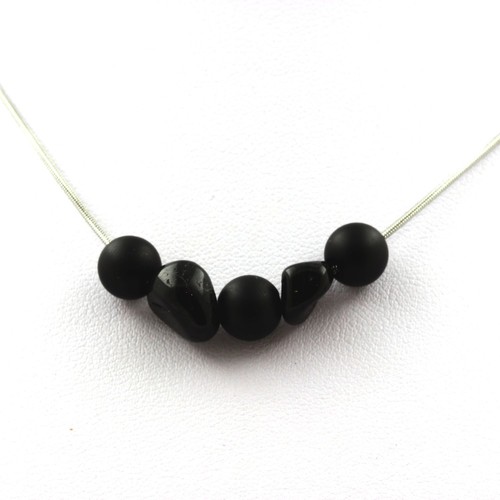 Collana perle onice nero opaco - collana,