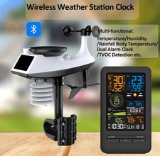 Stazione meteo WiFi smart con sensore temperatura umidità luminosità e monitor