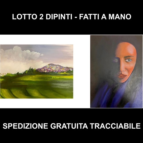 Coppia lotto dipinti quadri - dipinti,