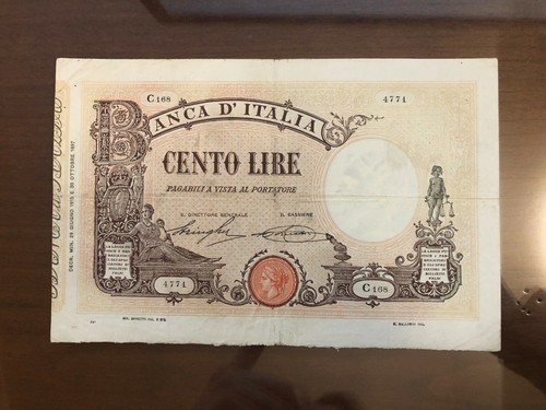 Banconota lire 100 - banconota, matrice