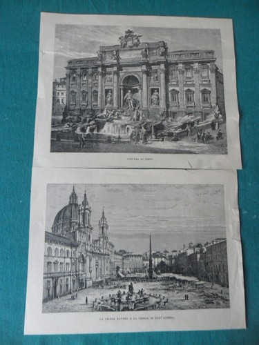 Due vecchie stampe - vecchie, piazza
