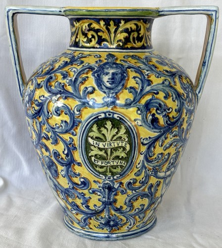 Beau vase faience de - ,