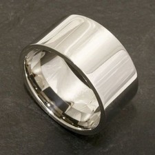 Largo Acciaio Anello Argento