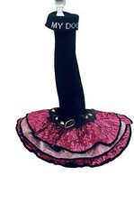 VESTITO PER  CANI PICCOLA TAGLIA, NERO E FUCSIA “MY DOG” Tg. S