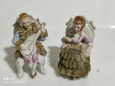 COPPIA STATUINE IN PORCELLANA NOBILTA DEL 700