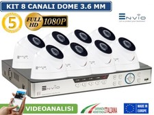 KIT VIDEOSORVEGLIANZA DVR 8 Canali 5MPX + 8 TELECAMERE ENVIO-SONY 1080P DOME