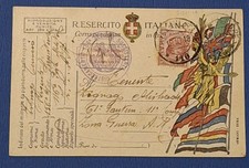 Wwi 1918 cartolina franchigia - wwi,