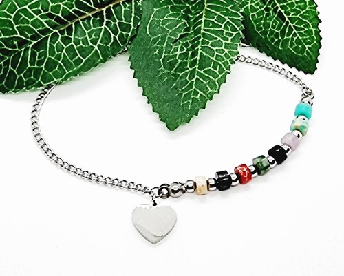 Bracciale cuore pendente - , e