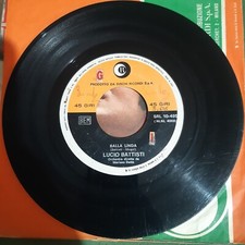 DISCO 45 GIRI LUCIO BATTISTI PRIGIONIERO DEL MONDO/BALLA LINDA SRL 10.495 1968