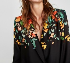 ZARA BLUSE NERE FIORI BODY