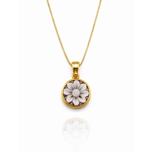 Ciondolo donna cammeo fiore