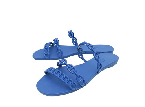 Sandali piatti hermes blu - sandali,