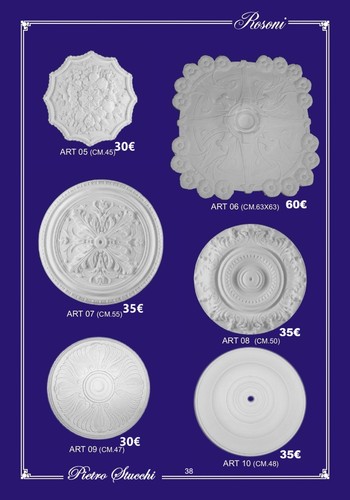 Rosone gesso per soffitto - rosone, in