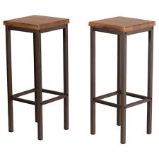 Set 2 SGABELLI Bar Alti 78 cm Marrone Noce Design Moderno Mod. FIRENZE ROMA