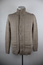 LES COPAINS MAGLIONE CARDIGAN UOMO TG. M MAN SWEATER LANA CON CERNIERA BOTTONI
