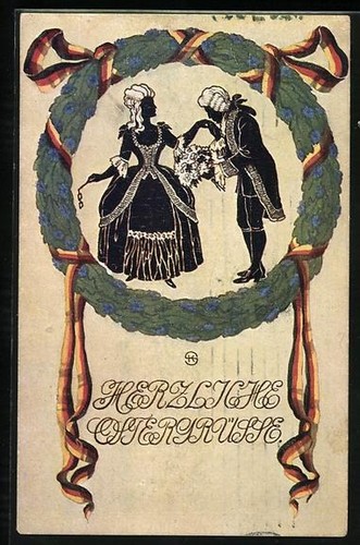 Coppia cartoline costume - di, in