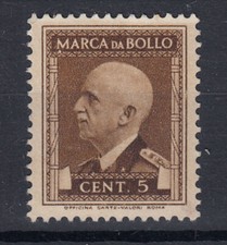 1939 VITTORIO EMANUELE III MARCA DA BOLLO 5 CENT SENZA GOMMA MOLTO RARA PERFETTA