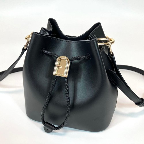 Furla black bucket shoulder - black,