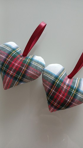 Cuori tartan decorazioni - cuori, 2