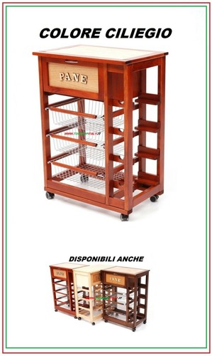 Carrello legno ciliegio - legno,