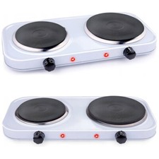 Fornellino elettrico 2Fuochi Piano Cottura Doppio Portatile 2500Watt Bianco smal
