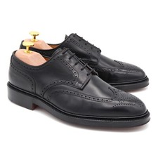 US 7,5 E - Ralph Lauren by Crockett & Jones Marlow Black Derby Brogue Shoes