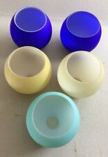 COPPE PER LAMPADE-VETRI DECORATIVI COLORATI-CINQUE COPPE A GLOBO-UTILISSIME