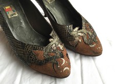 Scarpe donna con tacco pelle