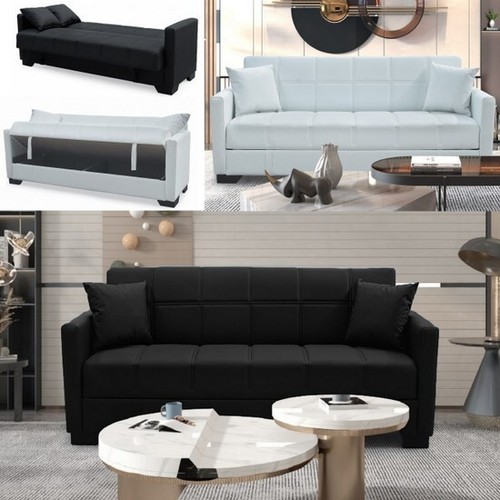 Divano letto ecopelle bianco