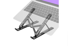 SUPPORTO PC PORTATILE NOTEBOOK PIEGHEVOLE UNIVERSALE 10 LIVELLI REGOLABILI NERO