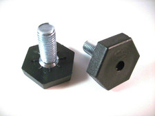 2 Viti Di Livellamento Del Pavimento in Plastica, Esagonale, Nero, Con Bullone F