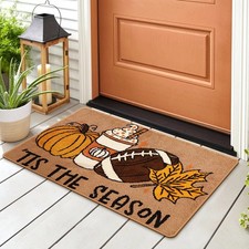Fall Football Mat Rug Welcome