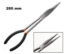 PINZA A BECCHI LUNGHI DRITTI SEMI TONDI EXTRA LUNGA 280 mm IN ACCIAIO FORGIATO
