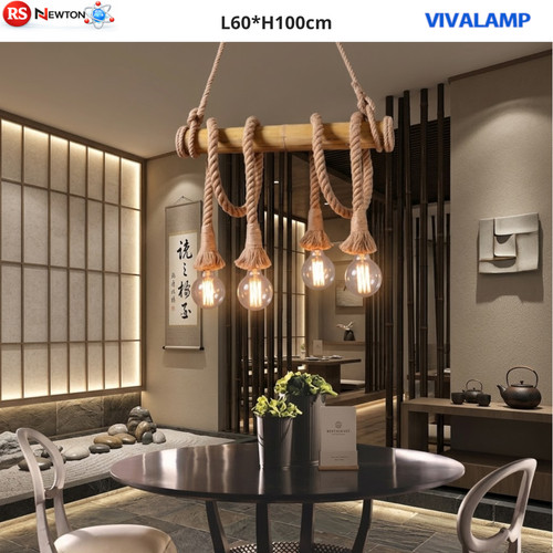 Lampadario corda canapa bamboo - corda,