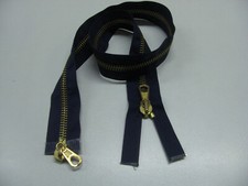 CERNIERA BLU X BARBOUR LAMPO ZIP 8 METALLO BRUNITO DIVISIBILE 2 CURSORI cm.68