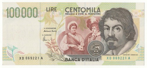 100000 lire caravaggio - 100000,
