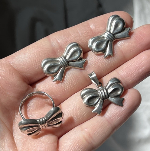 Set abbinamento fiocco argento