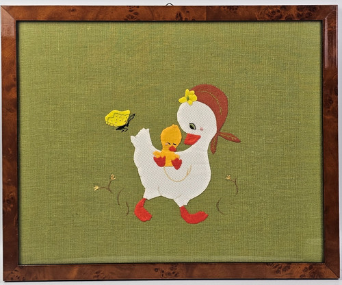 Quadro vintage ricamo stoffa - quadro,