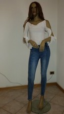 OUTFIT JEANS STRETCH "M" + SHIRT BLUSA BIANCA DONNA "M"