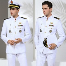 US Navy Uniformi Militari Bianco Marinaio Marinaio Yacht Capitano Esercito Americano Tuta