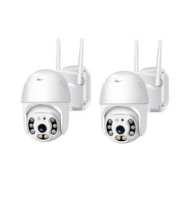 2 PEZZI Telecamera PTZ WiFi Esterno ICSEE Camera Wireless Smart con Speed Zoom