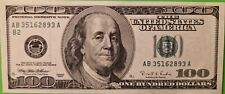 USA BANCONOTA 100 DOLLARI 1996 PERFETTA MAI USATA (RETRO IMPRESSO) AB....A  FDS