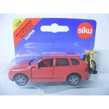 SIKU 1328 auto con portabici Porsche Cayenne, rosso, nuovo e scatola originale