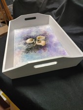 VASSOIO IN LEGNO CM.39 X 26 SOGGETTO CALLE DECORATO E DIPINTO A MANO