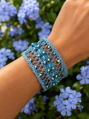 Bracciale uncinetto fascia - uncinetto, a